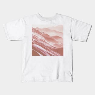 Rose Blush Mountains Oil Effects 1 Kids T-Shirt